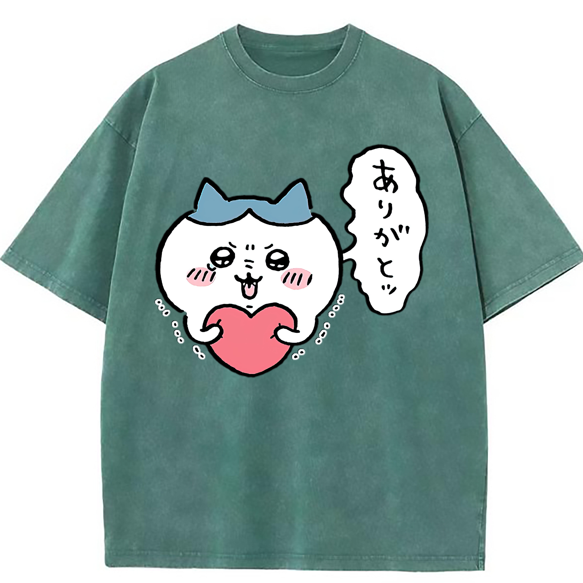 （画像用） ちいかわ ハチワレ Chii-kawa hachiware 綿100% ヴィンテージ風 半袖Tシャツ（フロントプリント）